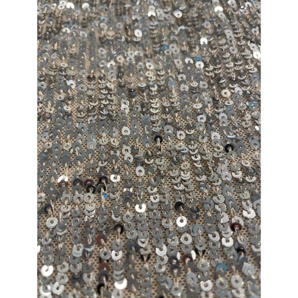 Cable & Guage silver sequin flutter sleeve v neck top MED - Picture 5 of 11